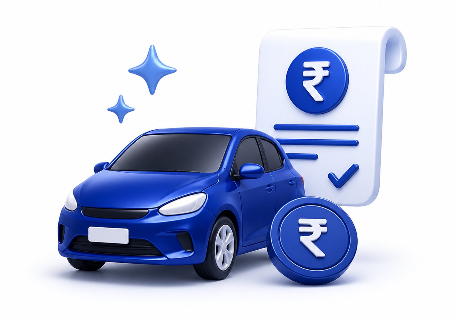 Blue car loan illustration